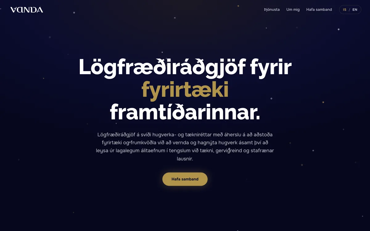 Forsíða Vanda Legal